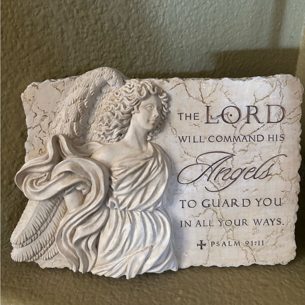 Inspirational Angel Wall Plaque - Cream
